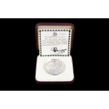 A cased silver limited edition royal commemorative 1977 jubilee coin by The Birmingham Mint, 44 g