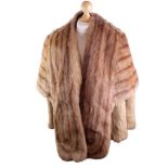 A vintage fur coat together with a shawl, coat chest 50 cm x length 74 cm