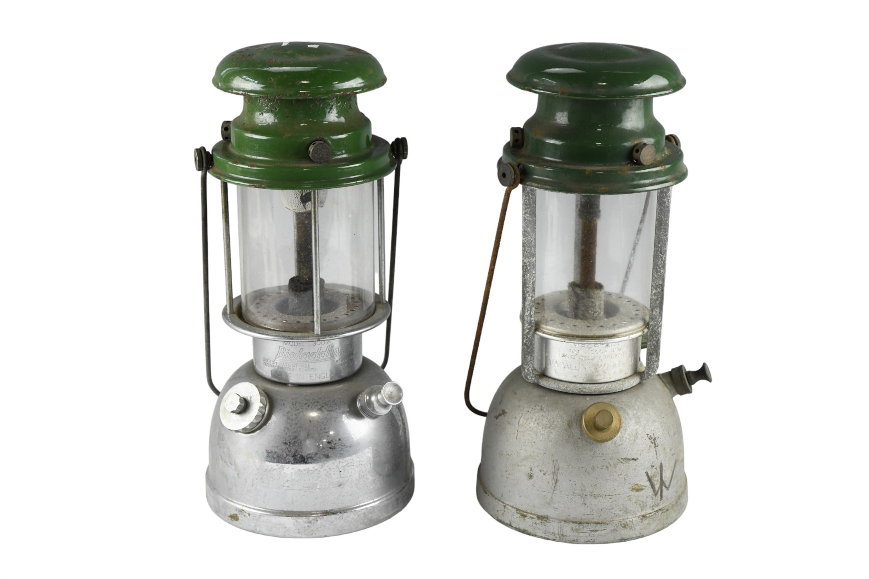 A Bialaddin Model 300X Paraffin pressure lamp together with a Varalux Model M1
