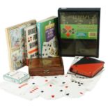 A group of cards and books relating to the game Bridge, including a boxed Autobridge, napkins,