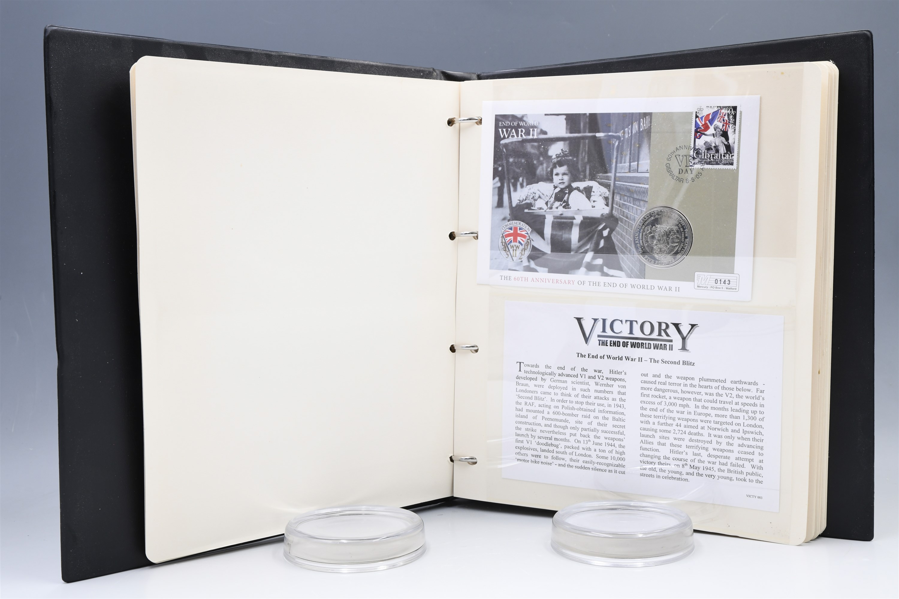 Two albums of "World War II Route to Victory" coin covers and first day stamp covers, including "The - Image 5 of 72