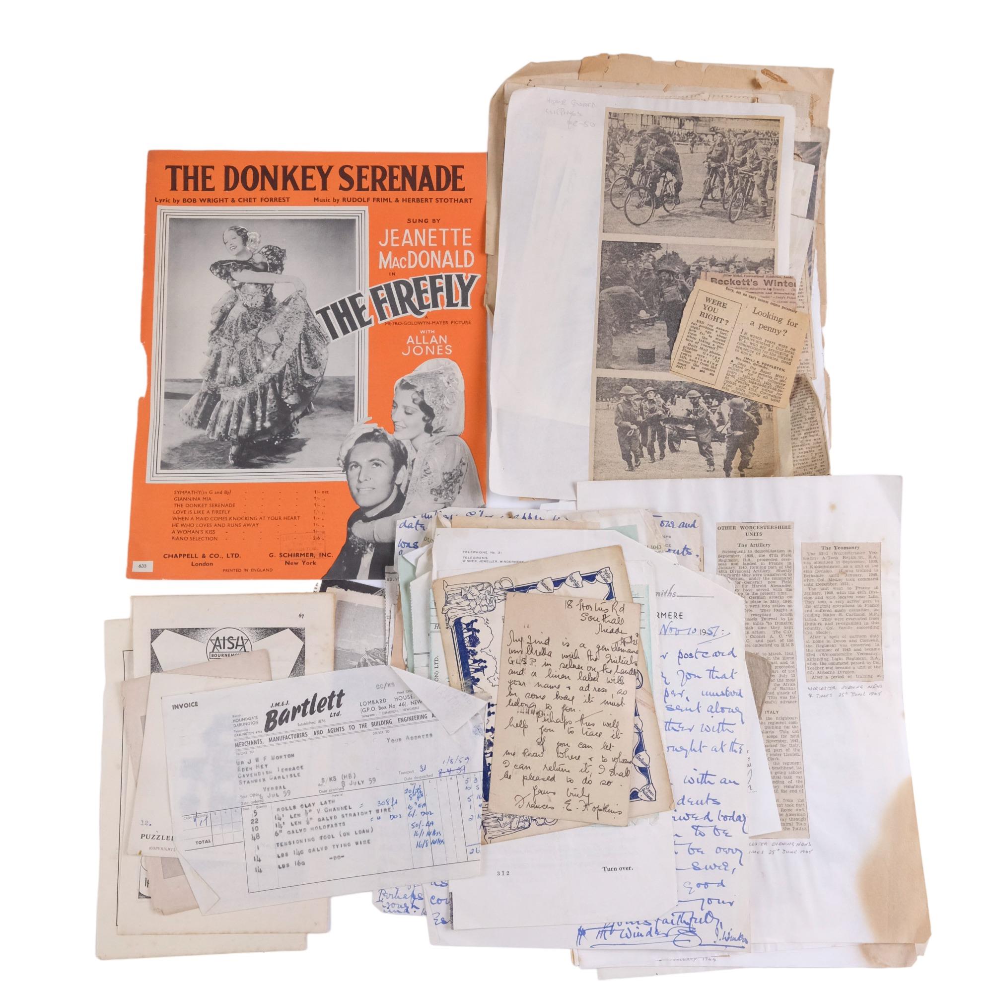 A quantity of early-to-mid 20th Century ephemera comprising receipts, correspondence, etc - Image 4 of 6
