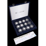A cased set of 16 silver London 2012 Sports Collection ( Olympics ) 50 pence coins, with