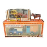 A boxed Britains Ltd Land Rover and horse-box set together with a Massey-Ferguson "Front Loader"
