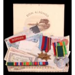 A Second World War Far East Theatre campaign medal and document group including Burma Star and