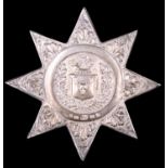 A Victorian Order of Forresters silver star sash badge, Hilliard & Thomason, Birmingham, 1867, 86