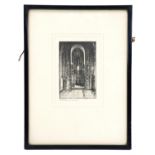 A pair of uniformly mounted and framed drypoint etchings: "The Scottish American War Memorial"