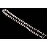 A late 19th / early 20th Century silver curb link watch chain, likely Henry Williamson Ltd, 53 g, 44