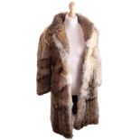 A vintage Harrods silk-lined fur coat, chest 49 cm x length 115 cm