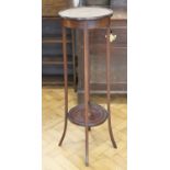 An Edwardian mahogany two tier aspidistra stand, 32 x 100.5 cm