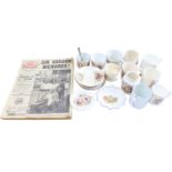 A group of royal commemoratives, including Victorian and later mugs, Daily Sketch and Daily