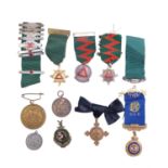 A quantity of medals, including Friendly Society, school attendance, sports, RSPA (including