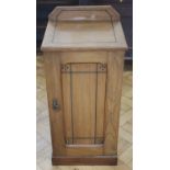 A Victorian walnut bedside cabinet, having box and ebony stringing and parquetry roundels, 38 x 35 x