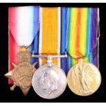 A 1914-15 Star, British War and Victory Medals to 1980 Cpl A H Stone, Gloucestershire Regiment
