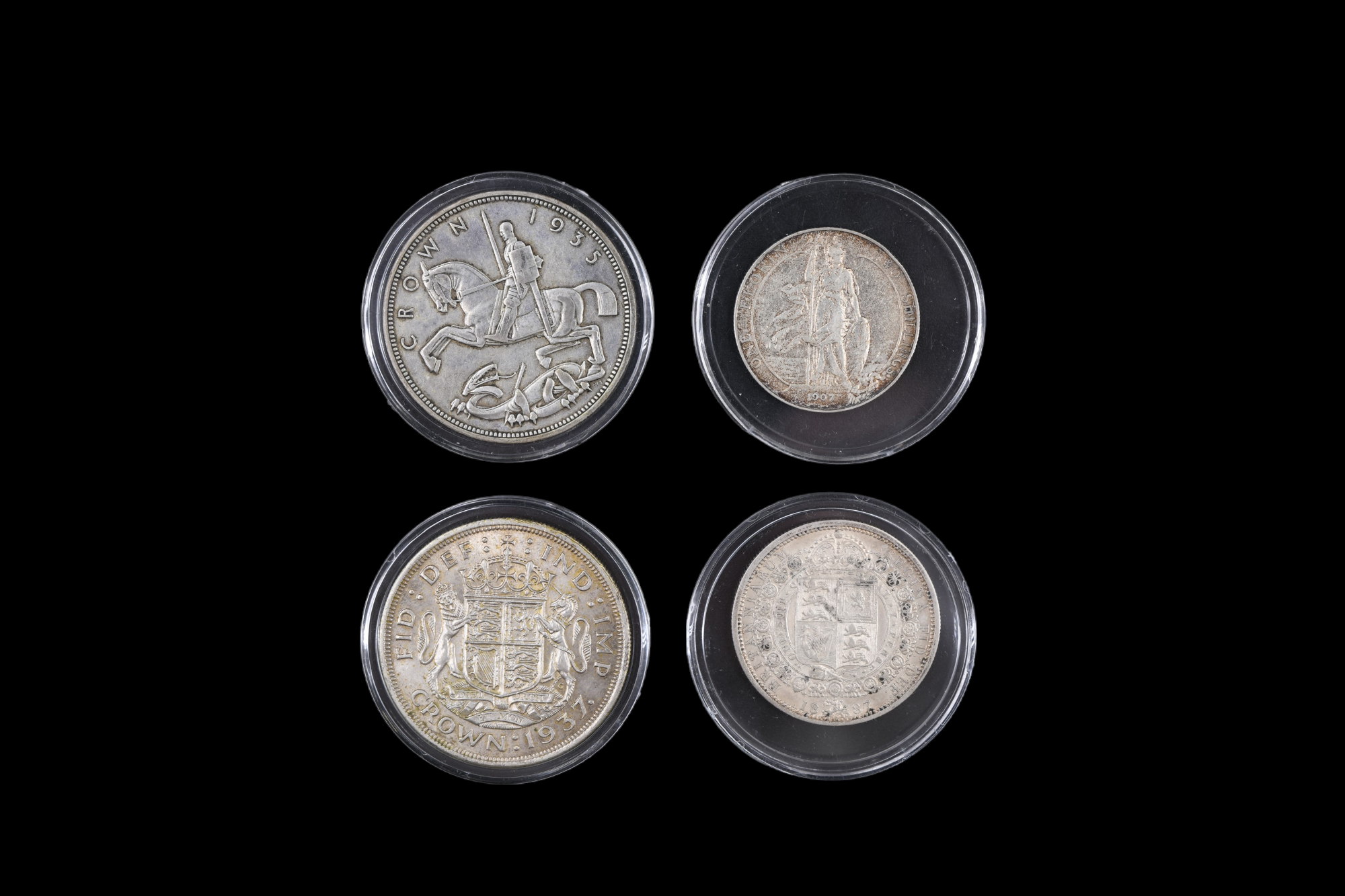 A group of pre - 1920 silver GB coins, including a 1887 half crown, a 1907 florin, etc, together - Image 7 of 7