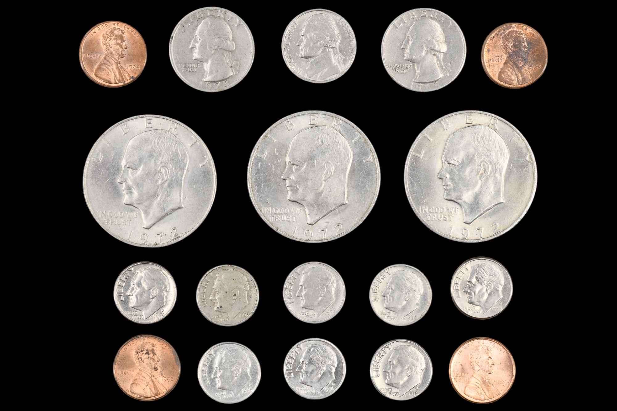 A group of US coins, including three "Eisenhower Dollars", etc - Image 2 of 2
