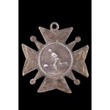 A Victorian silver football prize fob medallion, John Culver (probably), Birmingham, 1888, 33 mm