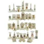 A quantity of Gemma and other crested china chairs, lighthouses, etc