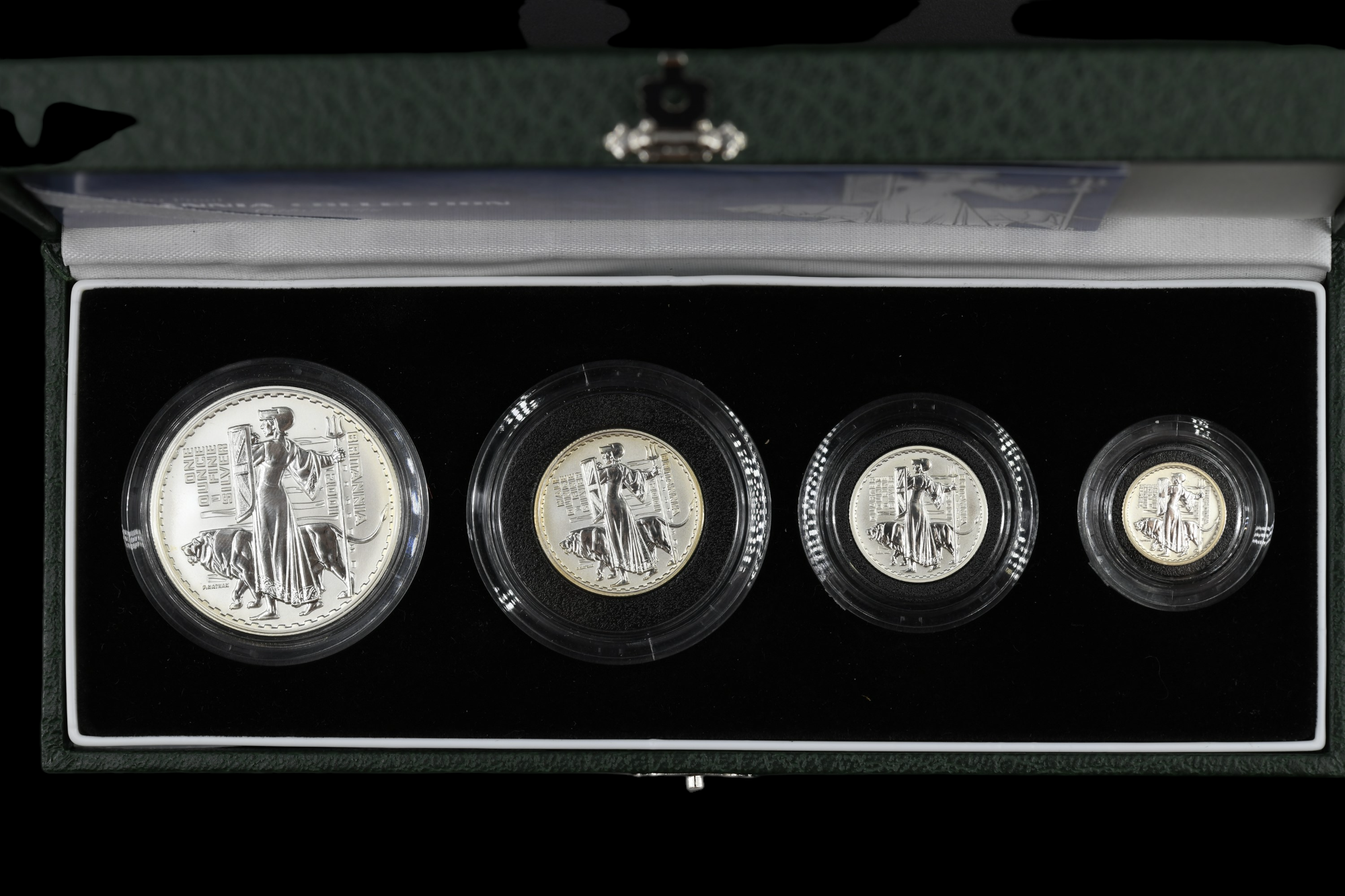 A cased silver proof 2001 Britannia Collection coin set by The Royal Mint with certificate - Image 3 of 4