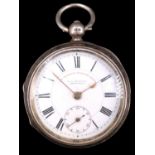 An Edwardian silver open faced pocket watch by JG Graves, Sheffield, having an English lever