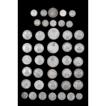 A group of pre-1947 silver GB coins, 178 g, together with five pre-1920 silver GB coins,