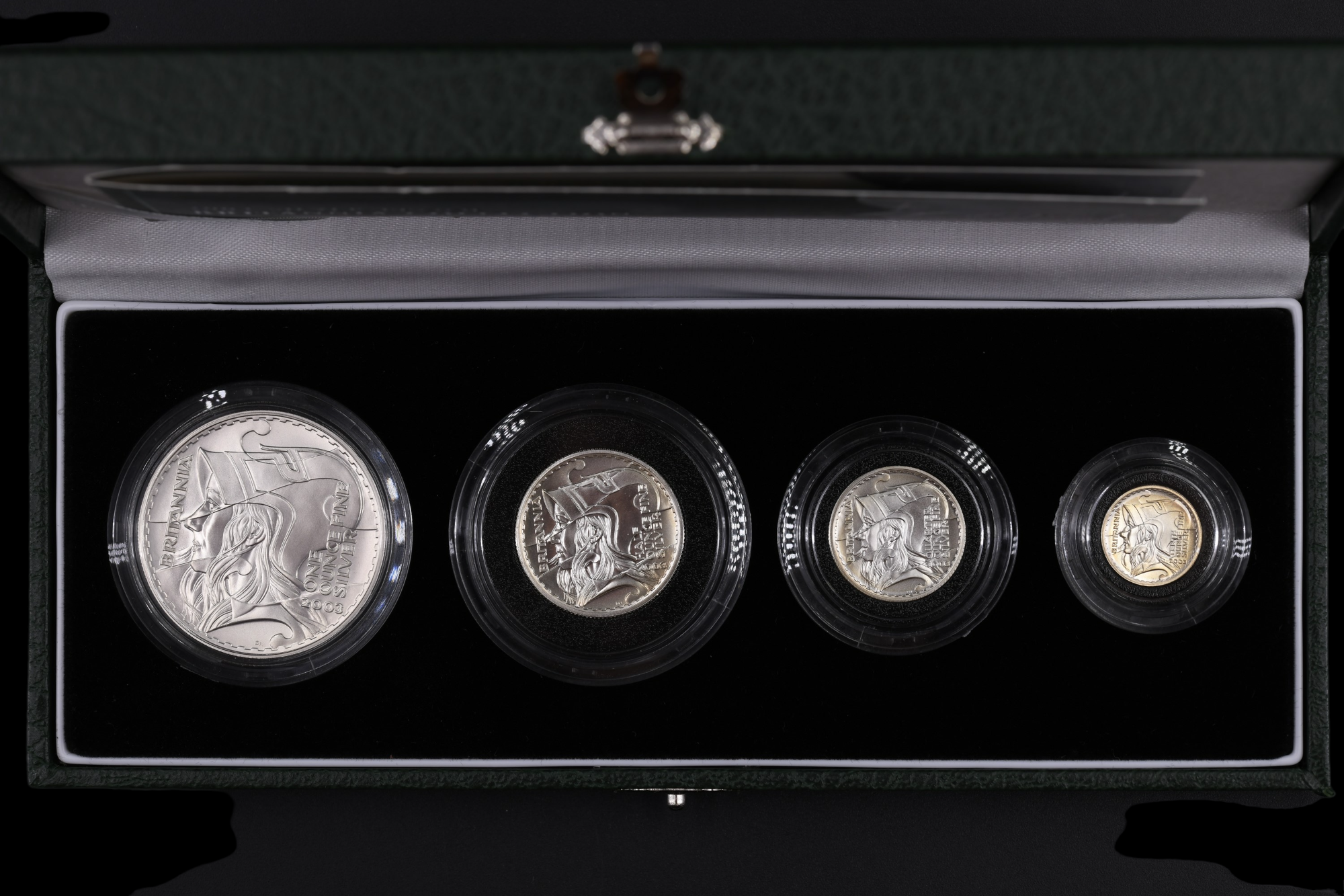 A cased silver proof 2003 Britannia Collection coin set by The Royal Mint with certificate - Image 3 of 4