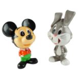 Two Mattel pull-string talking toys, comprising Mickey Mouse and Bugs Bunny, 1976, tallest 20 cm, (