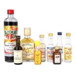 A group of alcohol, including Roter Bessen-Genever, Lindisfarne mead, Bundaberg rum, etc