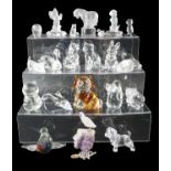 Four Nachtman glass animal figurines together with a quantity of other glass animals