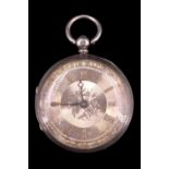 A Victorian silver open faced pocket watch by George Metcalf, Ulverston, the key wind and set
