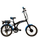 An Elite Infusion power assisted folding electric bicycle together with charger and key