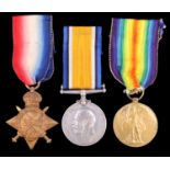 A 1914-15 Star with British War and Victory Medals to 16352 Pte T Bainbridge, Border Regiment