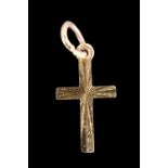 A 1970s Georg Jensen 9 ct gold small pendant cross, 16 mm excluding suspender, 0.3 g