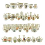 A quantity of Gemma and other crested china vases, jugs, etc