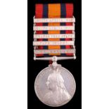 A Queen's South Africa Medal with five clasps to 7452 Pte D E Graham, Vol Coy Border Regiment