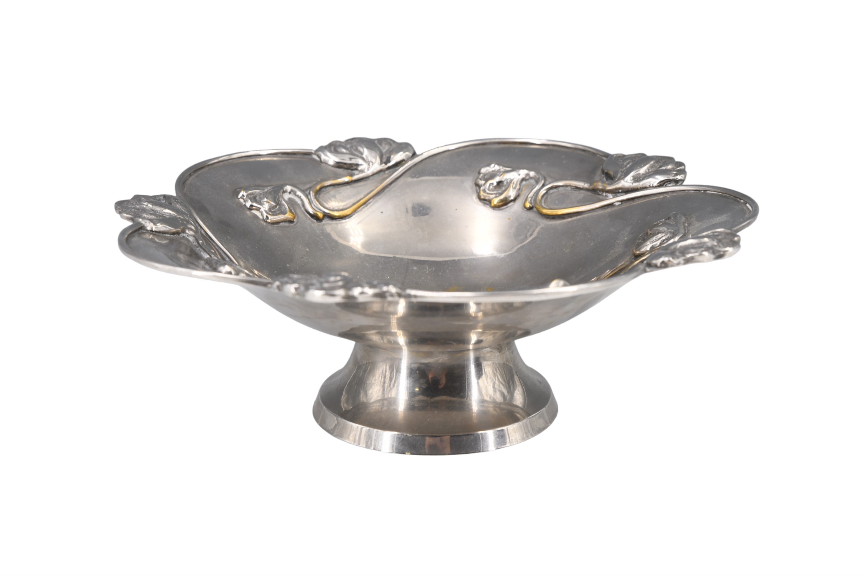 A silver plated Art Nouveau footed dish, 22 cm - Image 2 of 3