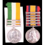 A Queen's South Africa Medal with five clasps and King's South Africa Medal with two clasps to