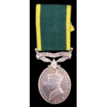 A George VI Territorial Efficiency Medal to 3599278 Pte F H Mallinson, Border Regiment