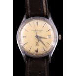 A boxed 1960s Swiss Girard-Perregaux wristwatch, having a 39 jewel Gyromatic movement, a silver dial