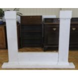 A Victorian painted pine mantle piece / fire surround, 162 cm wide x 123 cm high (opening 89 x 94