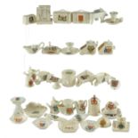 A quantity of Gemma and other crested china, including an ash tray, a shell, luggage, etc