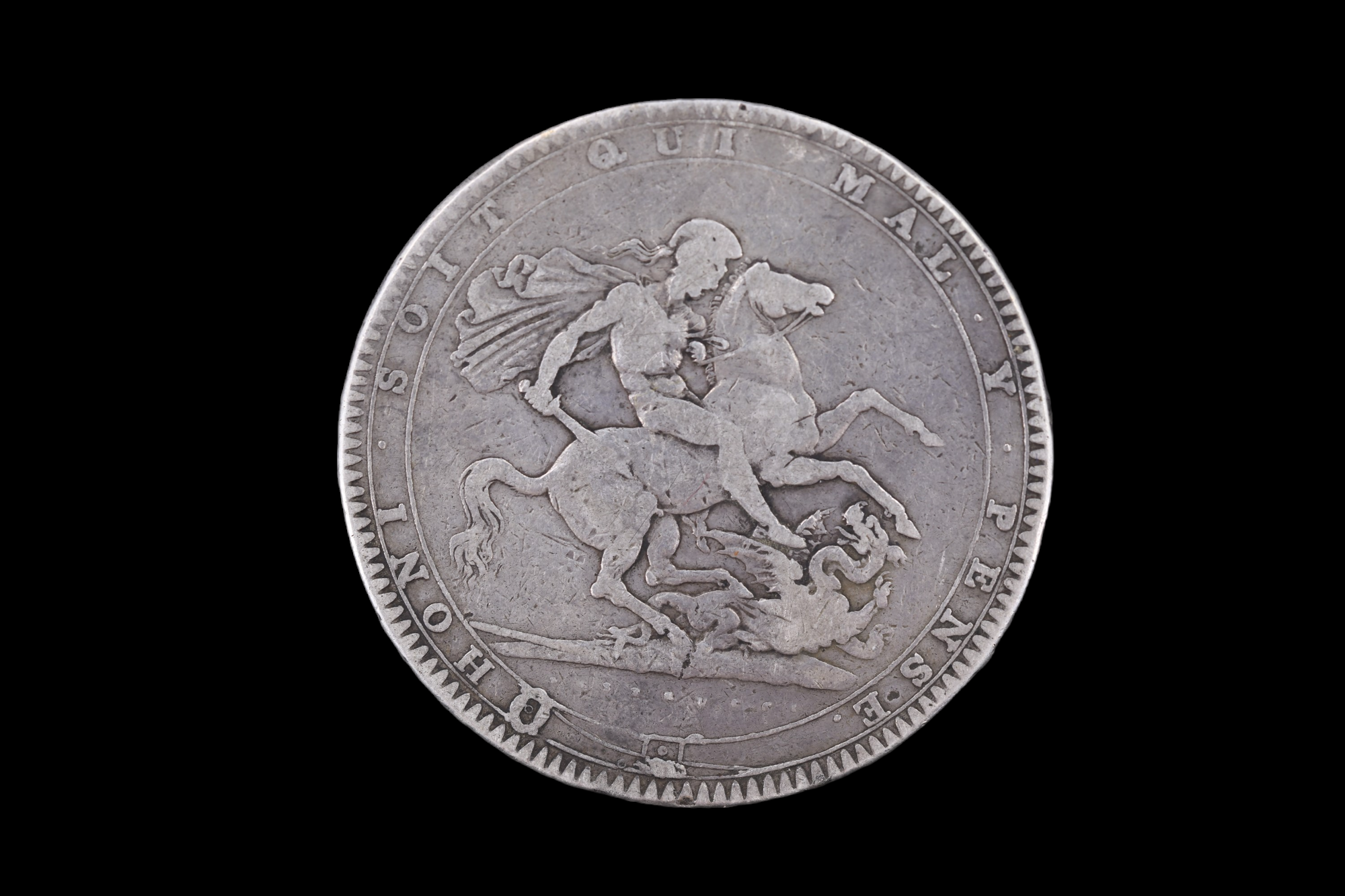 A George III 1819 silver crown coin