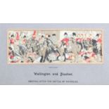 A Victorian Stevengraph, "Wellington and Blucher meeting after the Battle of Waterloo", in card
