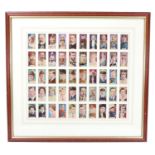A framed set of 50 1935 Silver Jubilee series cigarette cards by Ardath Cigarettes, in pen-lines