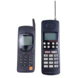 Two vintage mobile phones, Nokia and Technophone