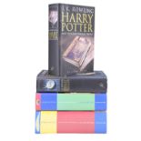 Four first edition J K Rowling Harry Potter books