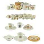 A quantity of Gemma and other crested china teapots, cups, saucers, etc
