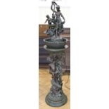 A contemporary patinated cold cast figural water feature by Widdop Bingham & Co Ltd, modelled as a