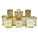 Ten late 20th Century quartz carriage clocks