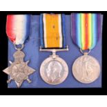 A 1914-15 Star, British War and Victory Medals to 16374 Pte T Weaver, South Staffordshire Regiment
